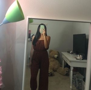 A cute strapless jumpsuit